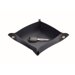 Foldable PU tray with buckles for keys and everyday items navy-blue colour second view