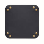 Foldable PU tray with buckles for keys and everyday items navy-blue colour fourth view
