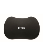 Ergonomic memory foam cushion for lumbar support black colour view with print area