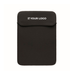 Neoprene laptop sleeve with 3 mm thickness, sized for 15'' black colour view with print area