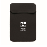 Neoprene laptop sleeve with 3 mm thickness, sized for 16'' black colour view with print area