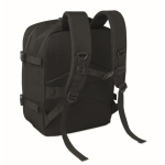 RPET polyester travel backpack with 20L laptop compartment black colour second view