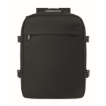 RPET polyester travel backpack with 20L laptop compartment black colour third view