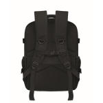 RPET polyester travel backpack with 20L laptop compartment black colour fourth view