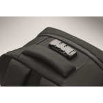 RPET polyester travel backpack with 20L laptop compartment black colour sixth photographic view