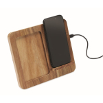 Wooden wireless charger with phone stand and photo frame wood colour second view