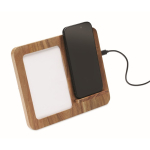 Wooden wireless charger with phone stand and photo frame wood colour