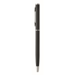 Recycled aluminium pen with chrome clip and blue ink black colour fourth view