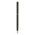 Recycled aluminium pen with chrome clip and blue ink black colour fifth view