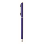Recycled aluminium pen with chrome clip and blue ink blue colour