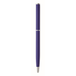 Recycled aluminium pen with chrome clip and blue ink blue colour fifth view