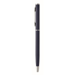 Recycled aluminium pen with chrome clip and blue ink navy-blue colour fourth view