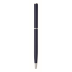 Recycled aluminium pen with chrome clip and blue ink navy-blue colour fifth view
