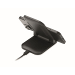 Foldable wireless charging stand for mobile and USB-C charging 15W black colour third view