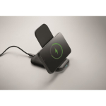 Foldable wireless charging stand for mobile and USB-C charging 15W black colour sixth view