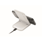 Foldable wireless charging stand for mobile and USB-C charging 15W white colour third view