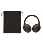Foldable wireless headphones with microphone and hands-free function black colour fourth view