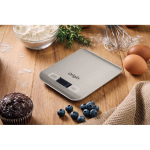 Digital stainless steel kitchen scale with display up to 5kg silver colour third ambient view 2