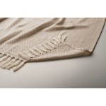 Recycled cotton fringed blanket presented with ribbon 400g/m²qu mixed colour third photographic view