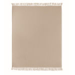 Recycled cotton fringed blanket presented with ribbon 400g/m²qu mixed colour fourth view