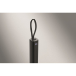 Recycled aluminium power bank with battery indicator and cable 5,000mAh black colour third photographic view
