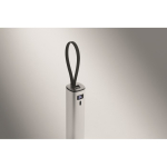 Recycled aluminium power bank with battery indicator and cable 5,000mAh matt silver colour third photographic view