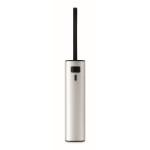 Recycled aluminium power bank with battery indicator and cable 5,000mAh matt silver colour seventh view