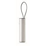 Recycled aluminium power bank with battery indicator and cable 5,000mAh matt silver colour eighth view