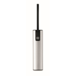 Recycled aluminium power bank with battery indicator and cable 5,000mAh matt silver colour ninth view