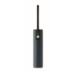 Recycled aluminium power bank with battery indicator and cable 5,000mAh navy-blue colour ninth view