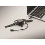 Retractable cable with keyring and USB-C 100W fast charging black colour third photographic view