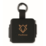 Retractable cable with keyring and USB-C 100W fast charging black colour main view