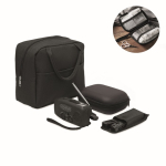 3-in-1 emergency kit with AM/FM radio and LED torch in cooler bag black colour second view