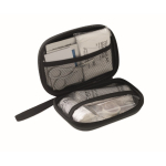 3-in-1 emergency kit with AM/FM radio and LED torch in cooler bag black colour