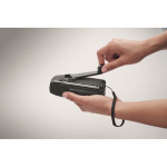 3-in-1 emergency kit with AM/FM radio and LED torch in cooler bag black colour photographic view