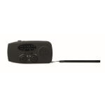 3-in-1 emergency kit with AM/FM radio and LED torch in cooler bag black colour