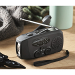 3-in-1 emergency kit with AM/FM radio and LED torch in cooler bag black colour fourth ambient view