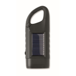 Rigid plastic 3 LED torch with solar panel and hand dynamo black colour seventh view