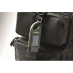 Rigid plastic 3 LED torch with solar panel and hand dynamo dark green colour main view