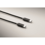 Aluminium keyring with 5-in-1 cable and different charging inputs black colour third photographic view