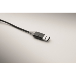 Aluminium keyring with 5-in-1 cable and different charging inputs black colour fourth photographic view
