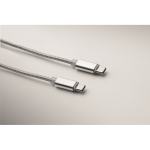 Aluminium keyring with 5-in-1 cable and different charging inputs silver colour third photographic view