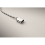 Aluminium keyring with 5-in-1 cable and different charging inputs silver colour sixth photographic view