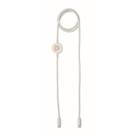 Charging and data transfer cable with smartwatch charger white colour main view