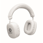 Wireless over-ear headphones with hands-free and rechargeable battery white colour main view