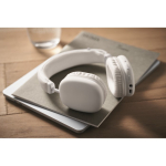 Wireless over-ear headphones with hands-free and rechargeable battery white colour ambient view