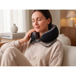 Rechargeable memory foam neck massage cushion with handle black colour ambient view