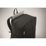 Water-repellent nylon travel backpack with multiple pockets 20L black colour third photographic view