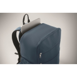 Water-repellent nylon travel backpack with multiple pockets 20L blue colour third photographic view