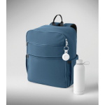 Water-repellent nylon travel backpack with multiple pockets 20L blue colour photographic view